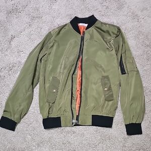Zeagoo Khaki Bomber Jacket with Black Trim